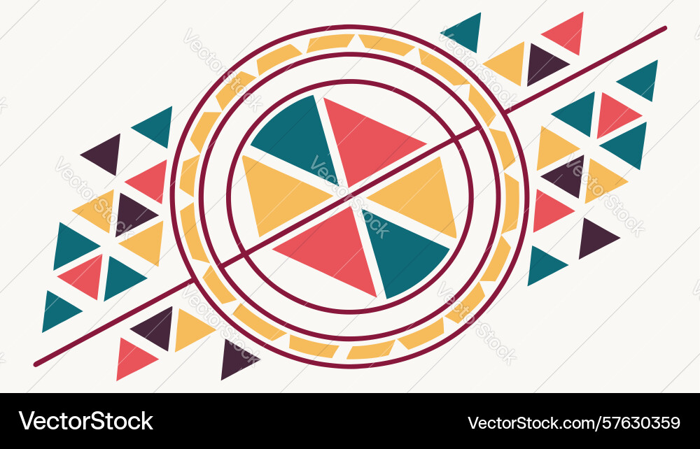 Dynamic abstract motif with circular elements vector image