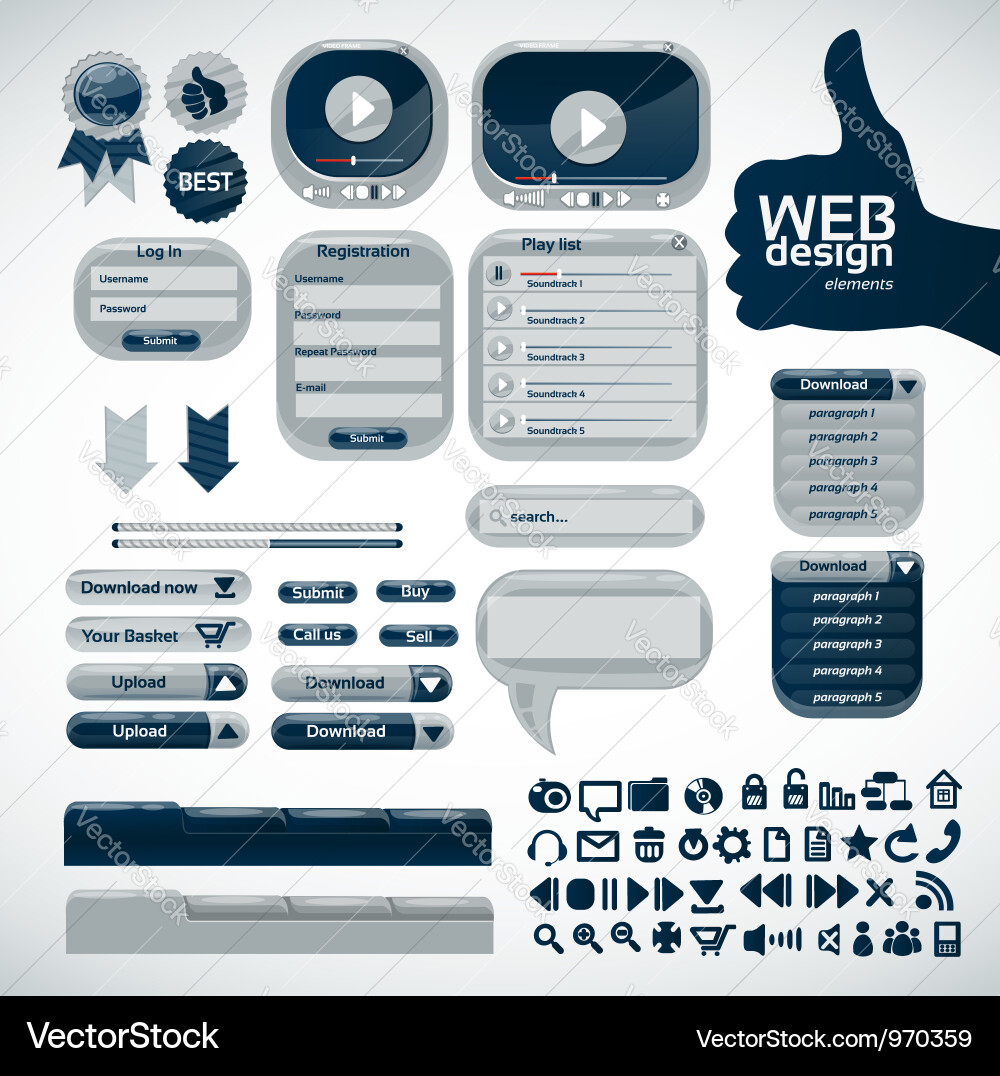 Elements for web design vector image