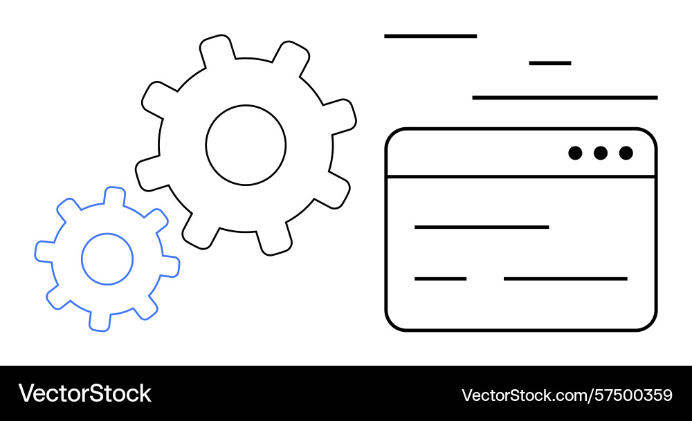 Gear mechanisms and web browser symbolizing Gear mechanisms and web browser symbolizing vector image