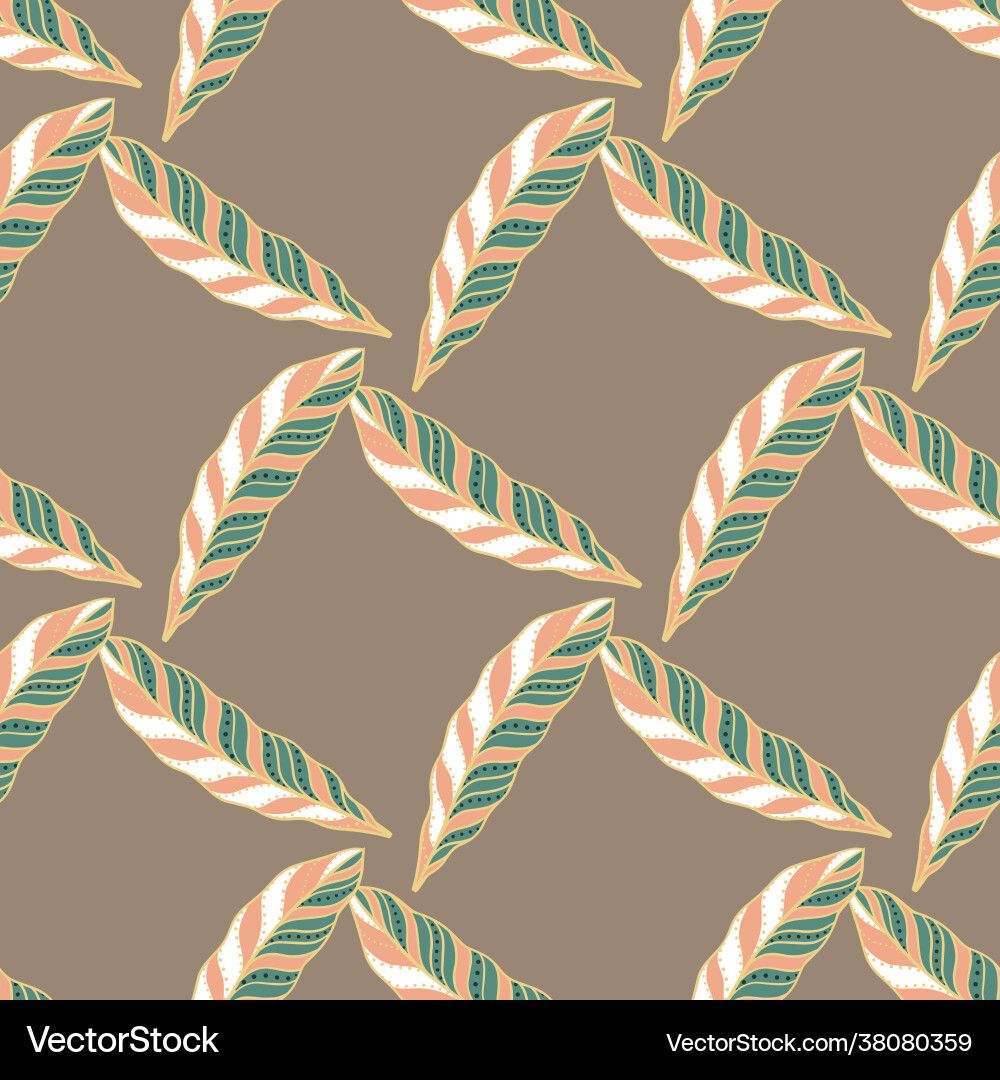 Geometric style seamless pattern with feather Geometric style seamless pattern with feather vector image