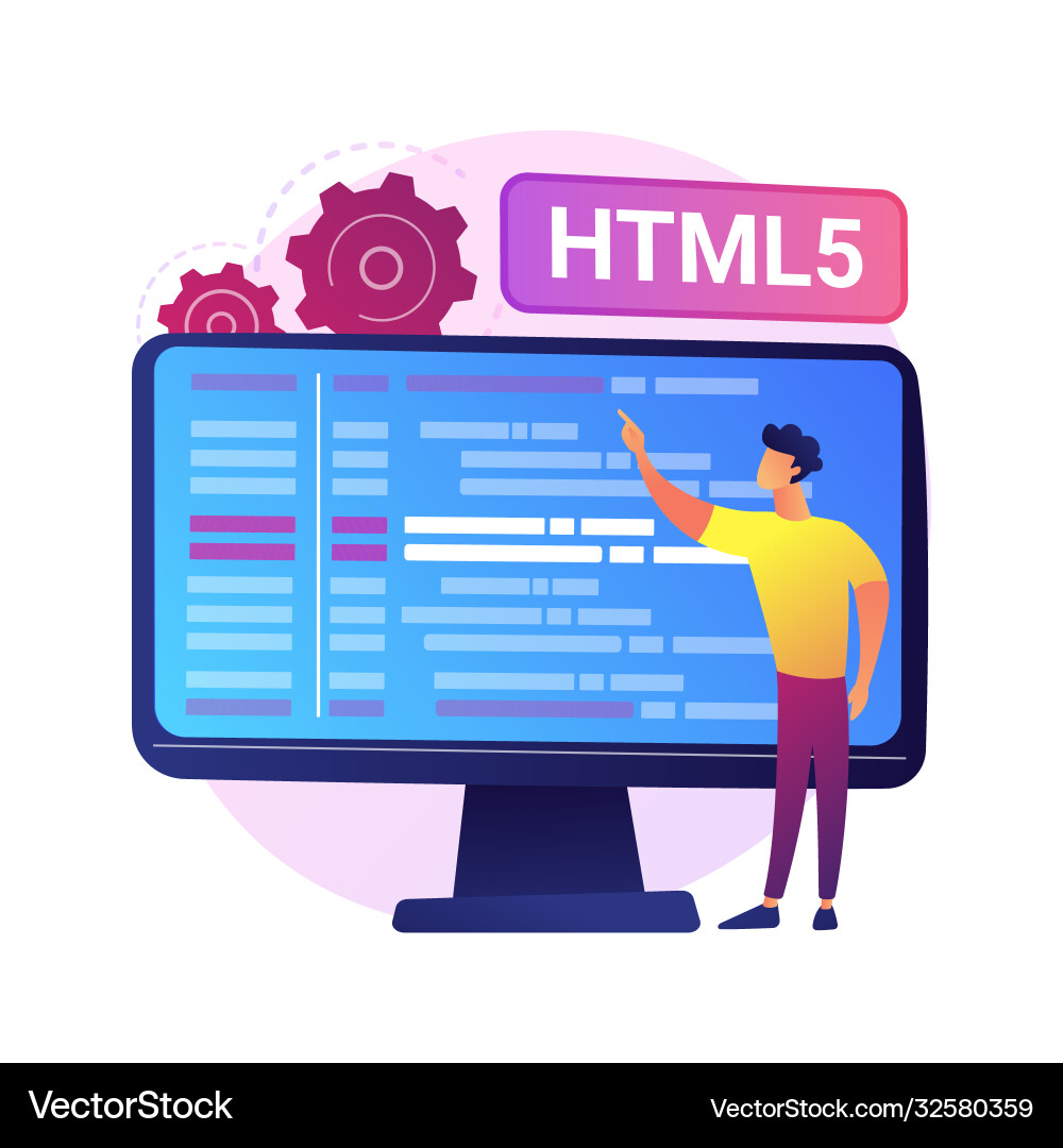 Html5 programming concept metaphor Vector Image