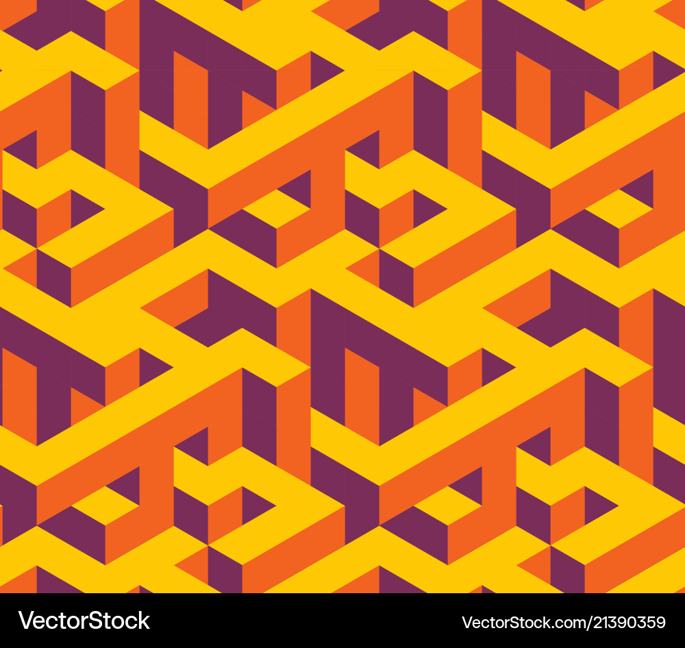Isometric Maze Pattern Vector Image