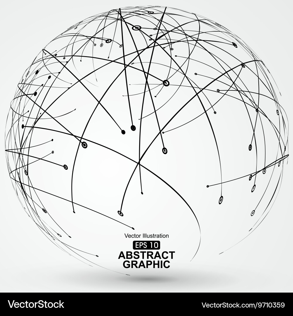Point and curve constructed the sphere wireframe vector image
