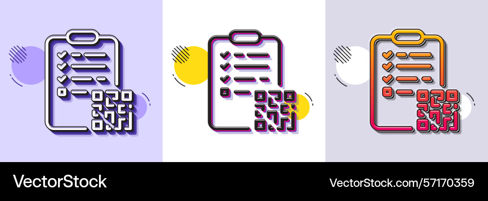 Qr code line icon scan barcode sign halftone Qr code line icon scan barcode sign halftone vector image
