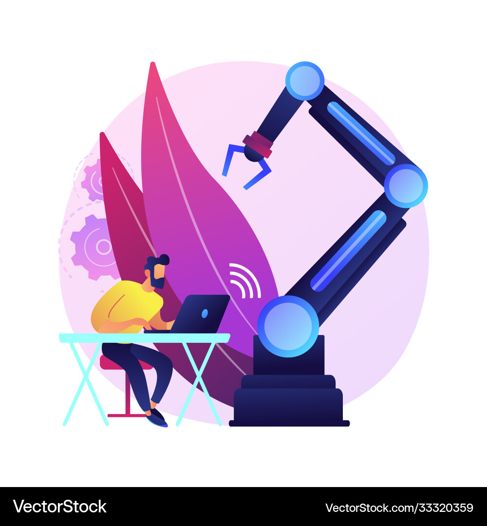 Remotely operated robots abstract concept Remotely operated robots abstract concept Vector Image