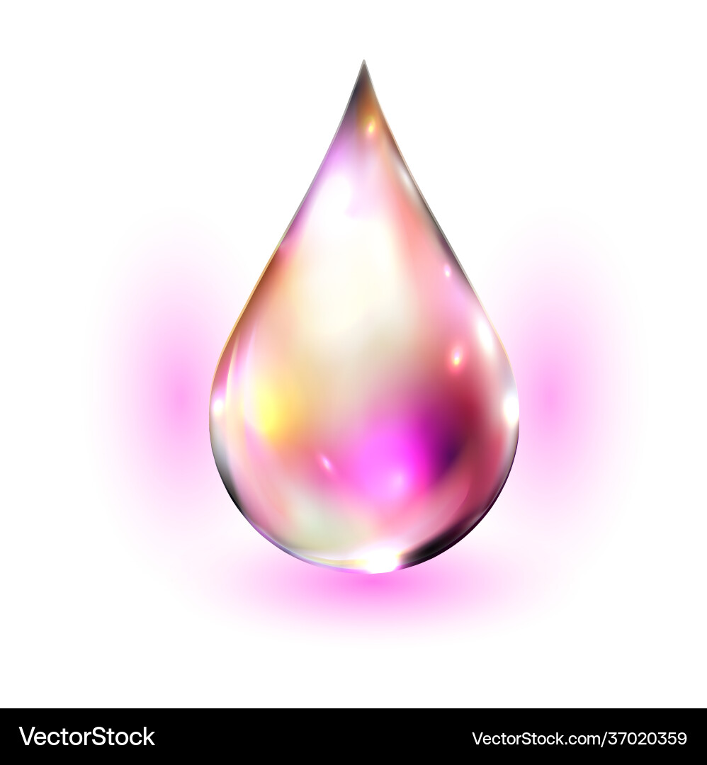 Set multicolored drops with shadows Vector Image