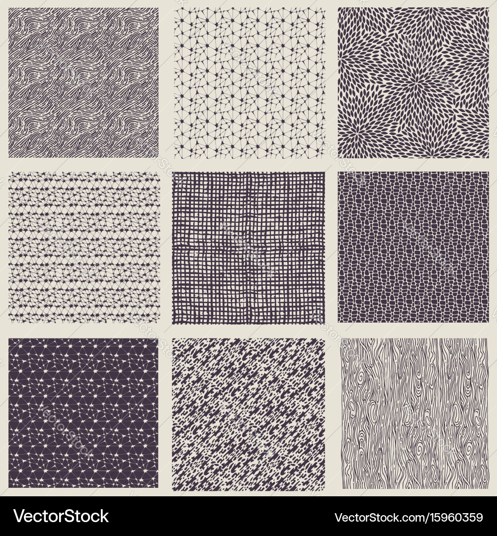 Set of hand drawn marker and ink patterns Vector Image