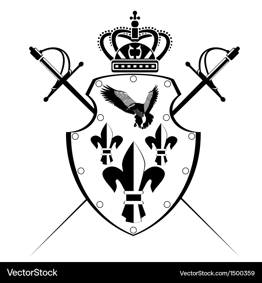 Shield and sword Royalty Free Vector Image - VectorStock