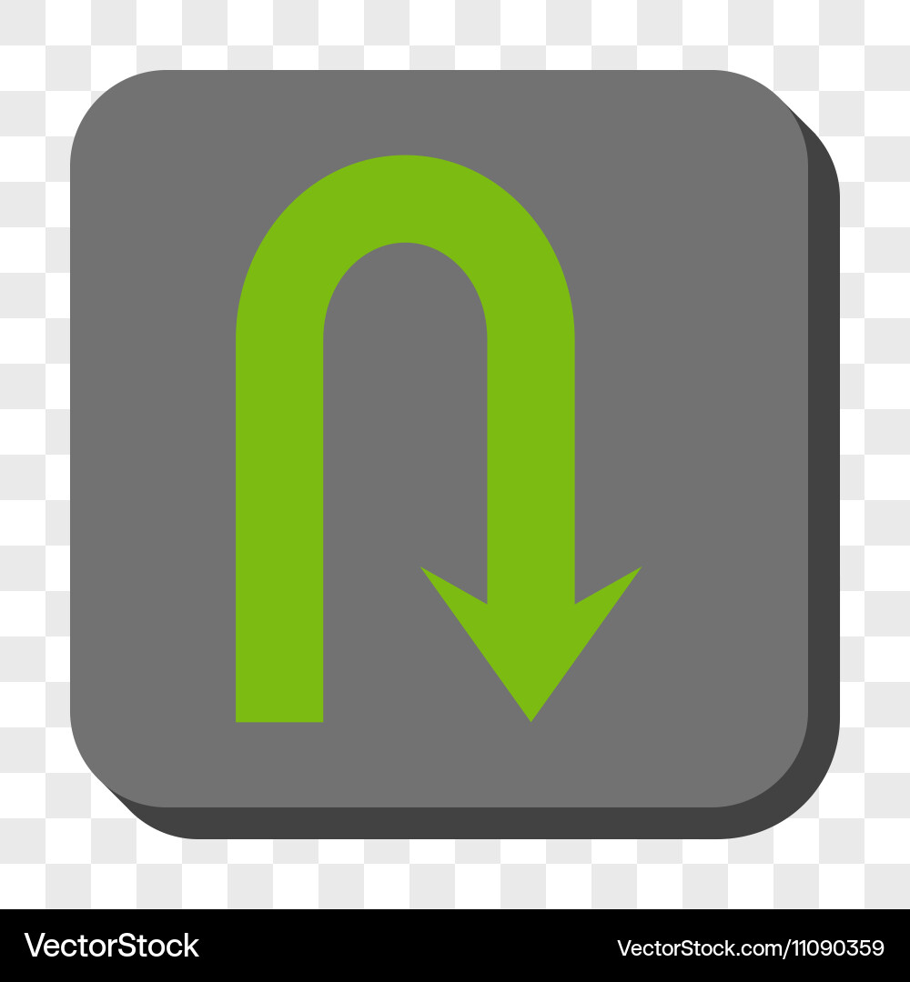 Turn back rounded square button Vector Image