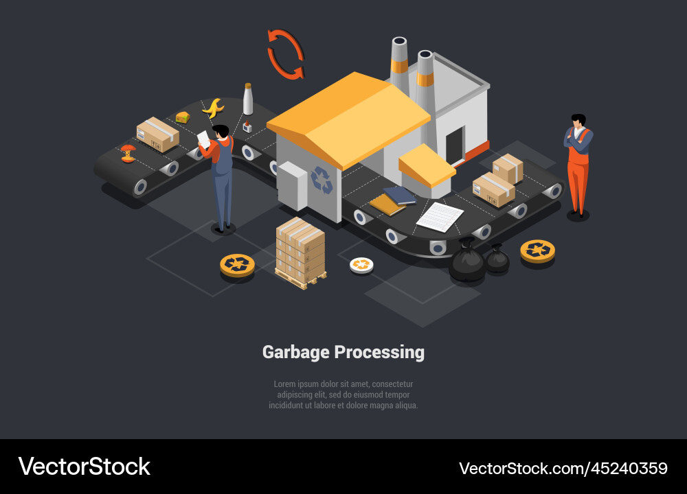 Zero waste recycling for environmental garbage vector image