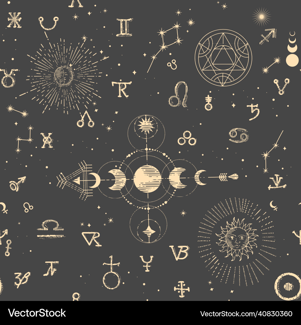 A pattern with an esoteric manuscript A pattern with an esoteric manuscript vector image