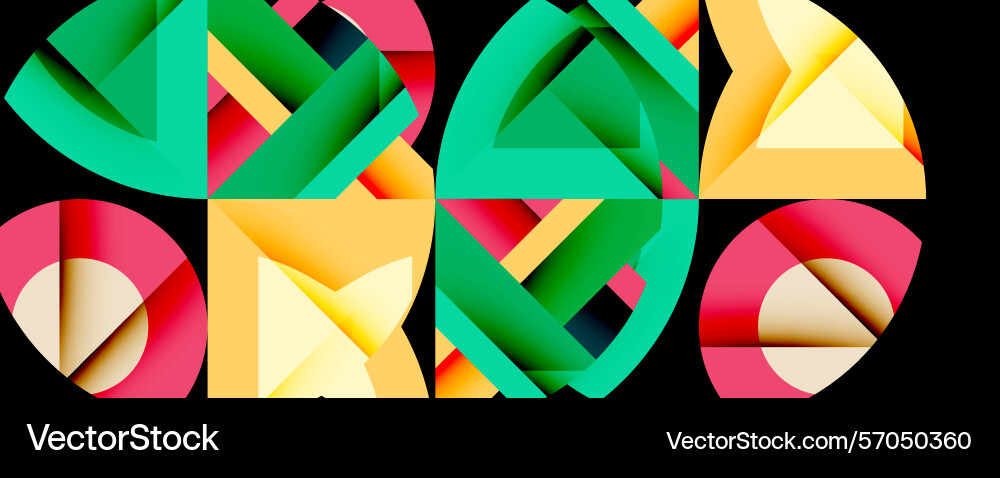 Abstract geometric shapes form colorful text Abstract geometric shapes form colorful text Vector Image