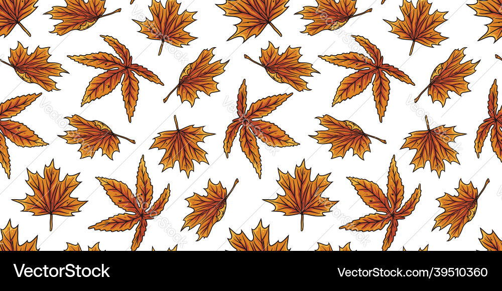 Autumn seamless pattern with branchs for design vector image