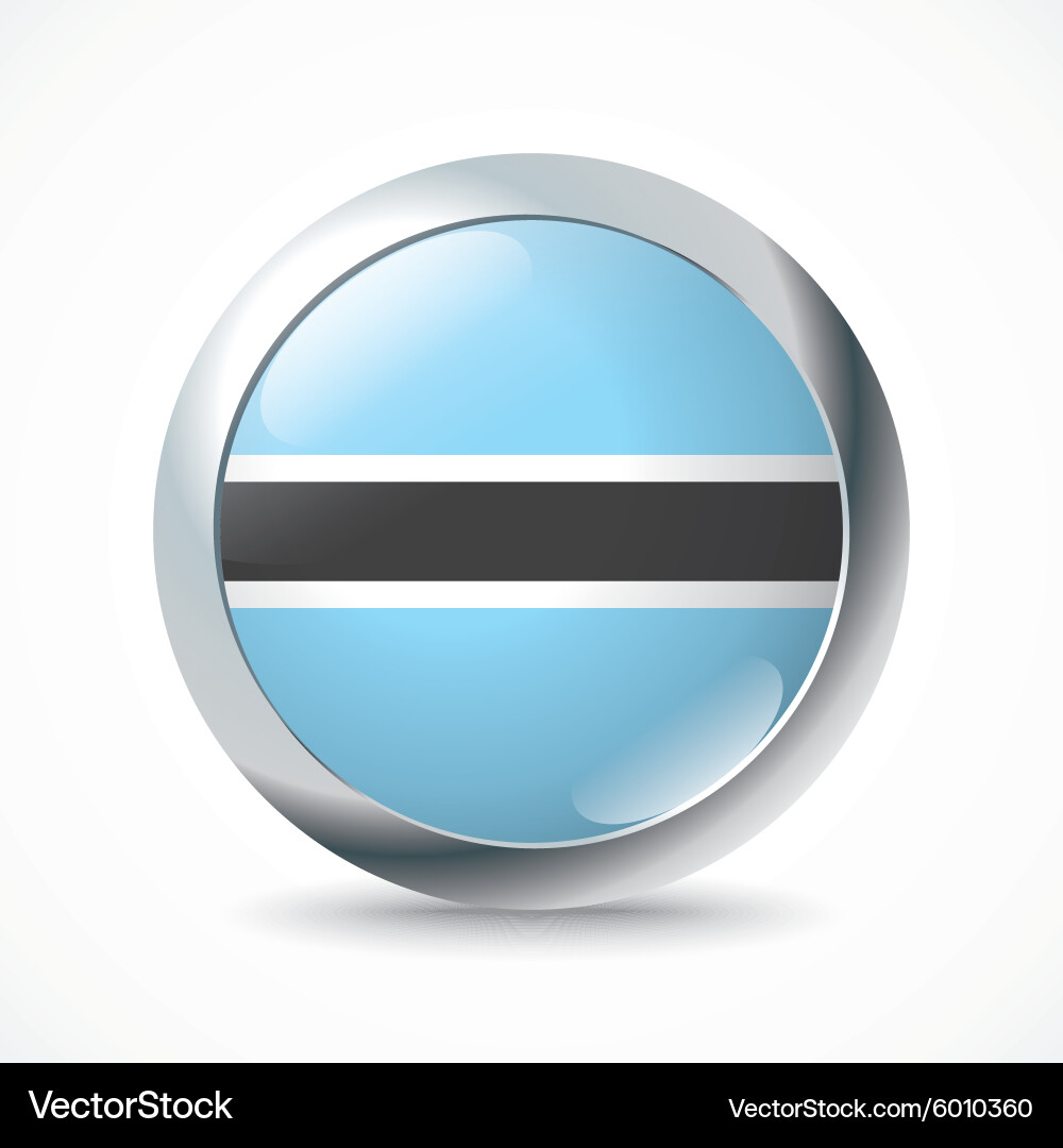 Botswana flag button Vector Image
