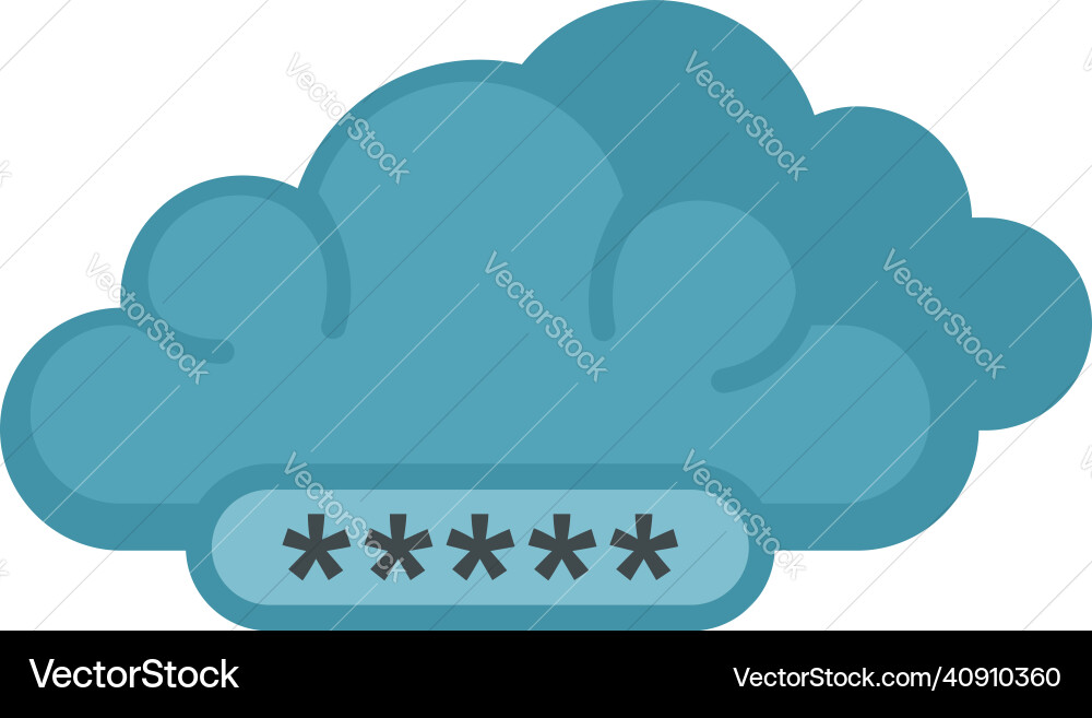 Cloud authentication icon flat isolated Cloud authentication icon flat isolated vector image