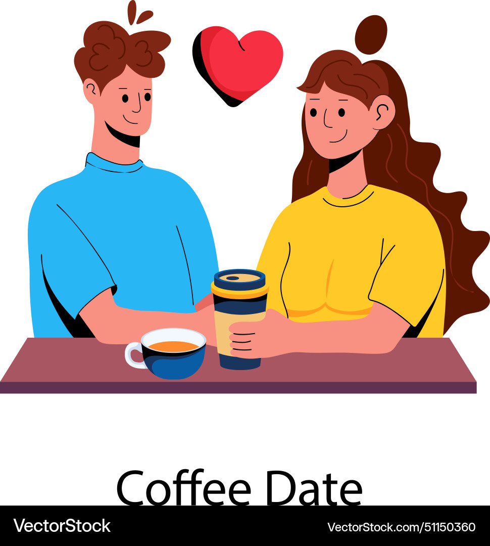 Coffee date Royalty Free Vector Image - VectorStock