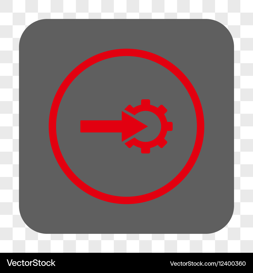 Cog integration rounded square button Vector Image