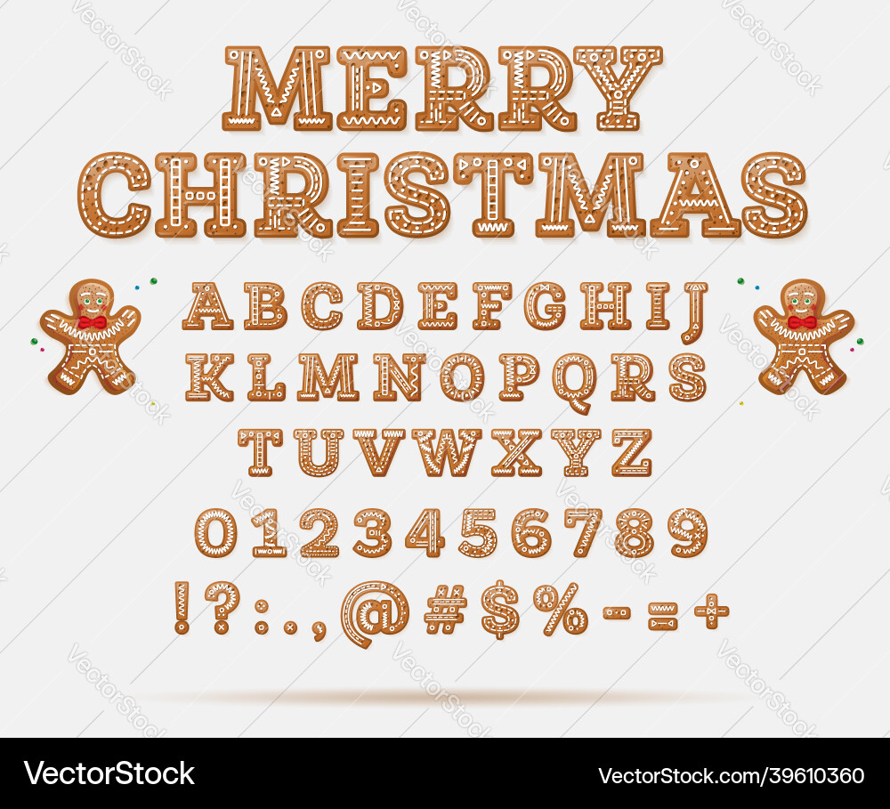 English alphabet with capital letters and numbers vector image