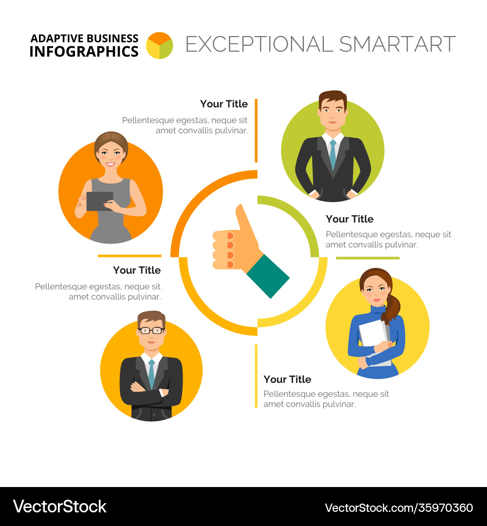 Flow chart with four options template vector image
