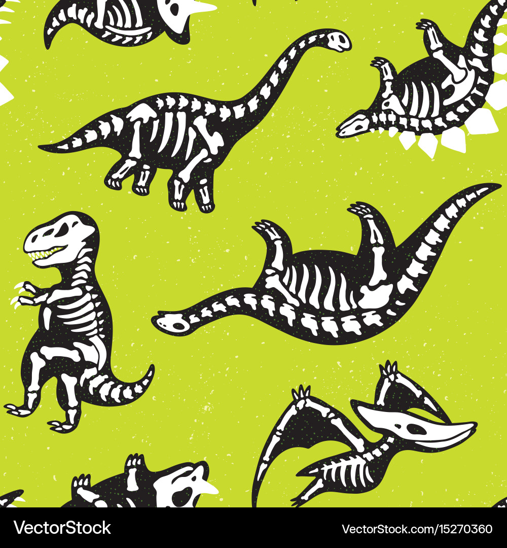 Fossil Dinosaur Seamless Pattern vector image