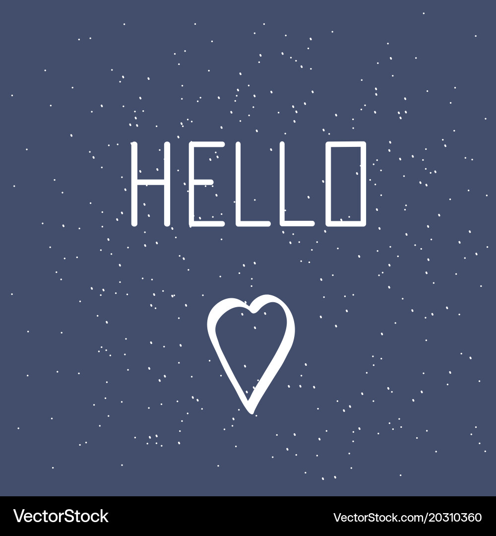 Hello lettering in the isolated on blue background Vector Image