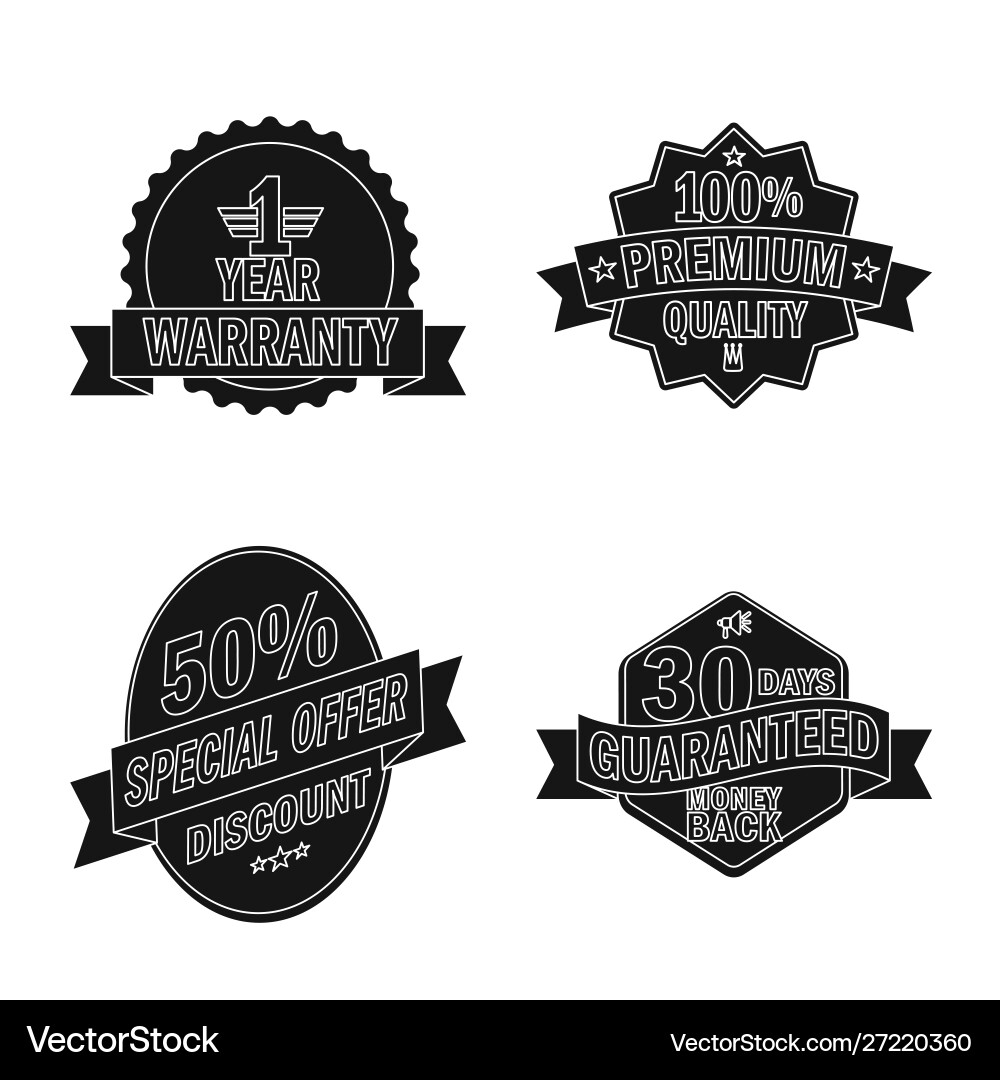 Isolated object emblem and badge icon set Vector Image