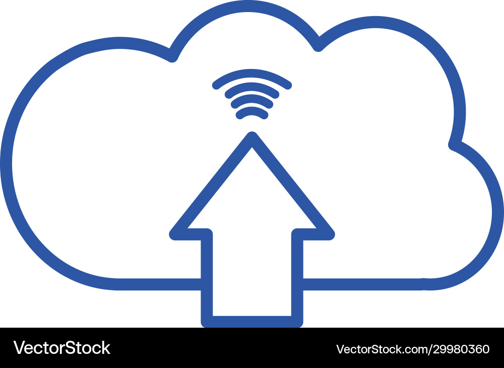 Isoliertes Cloud Computing mit Pfeilzeilenstil vektorbild
