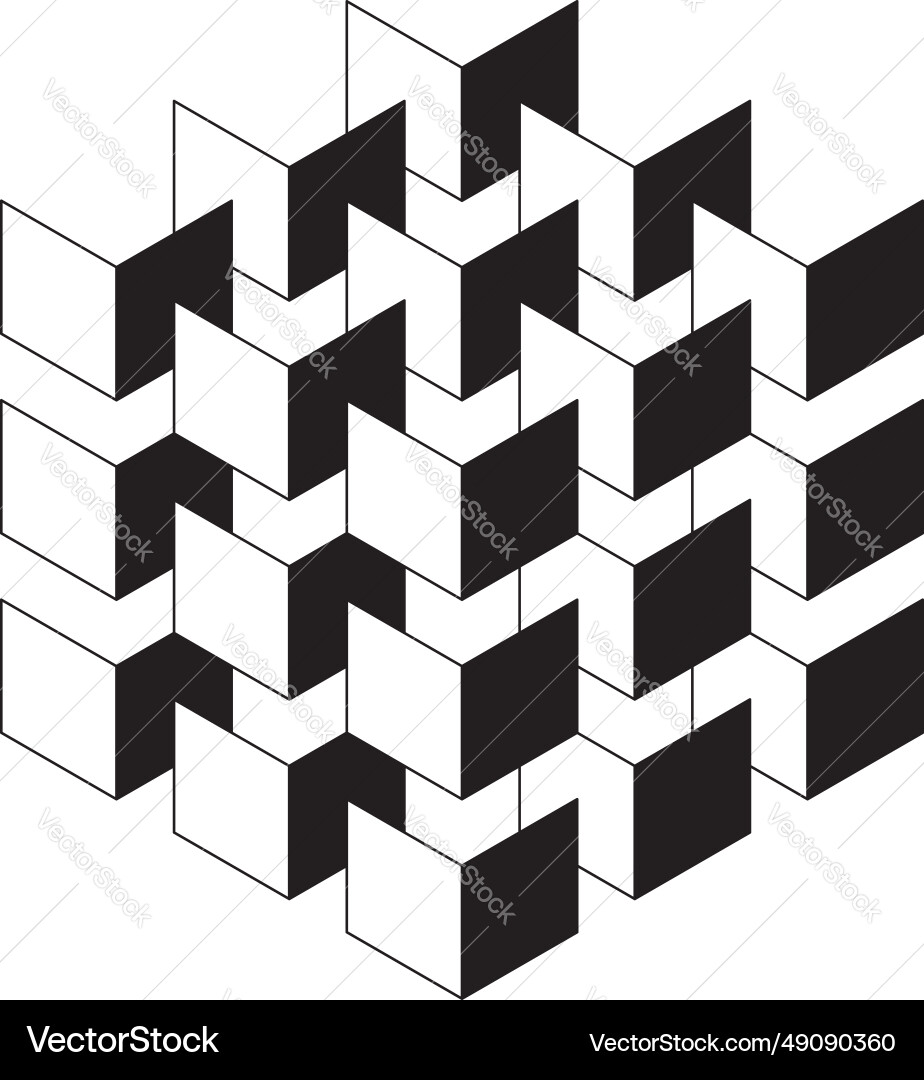 Isometric squares stacked in a block Isometric squares stacked in a block vector image