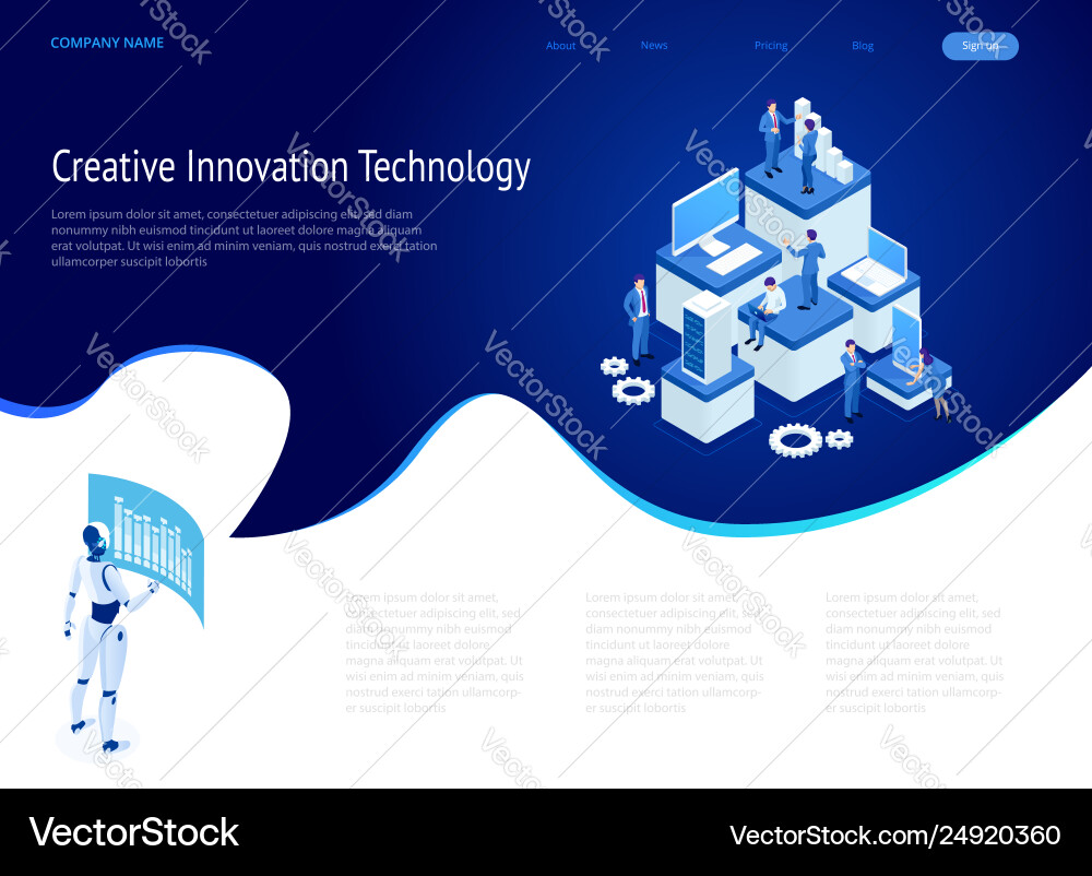 Isometric Team Data Analysis & Strategy Vector Image