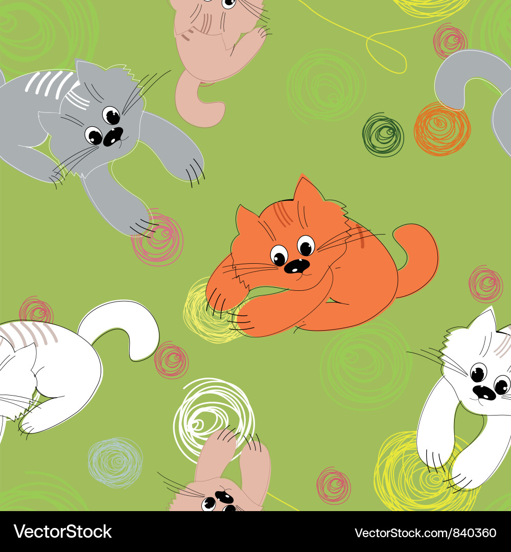 Kittens seamless pattern Vector Image