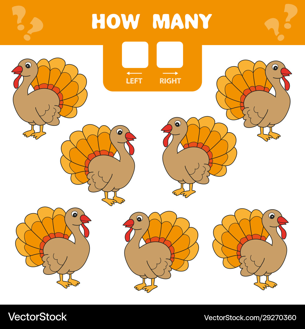 Left and Right Counting Game vector image