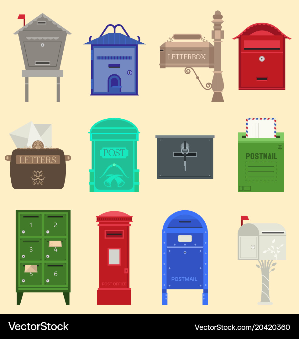 Mailboxes with Semaphore vector image