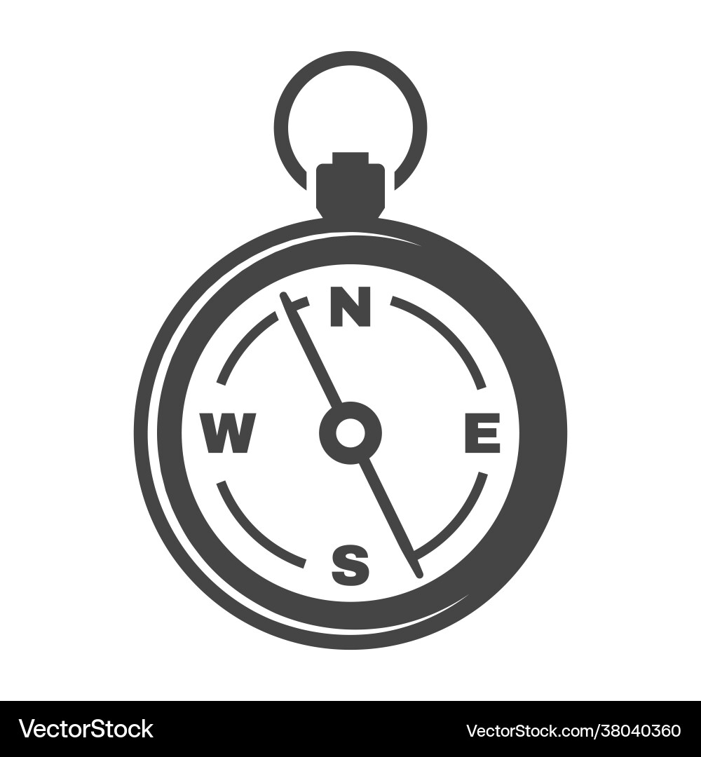 Nautical compass icon flat Nautical compass icon flat vector image