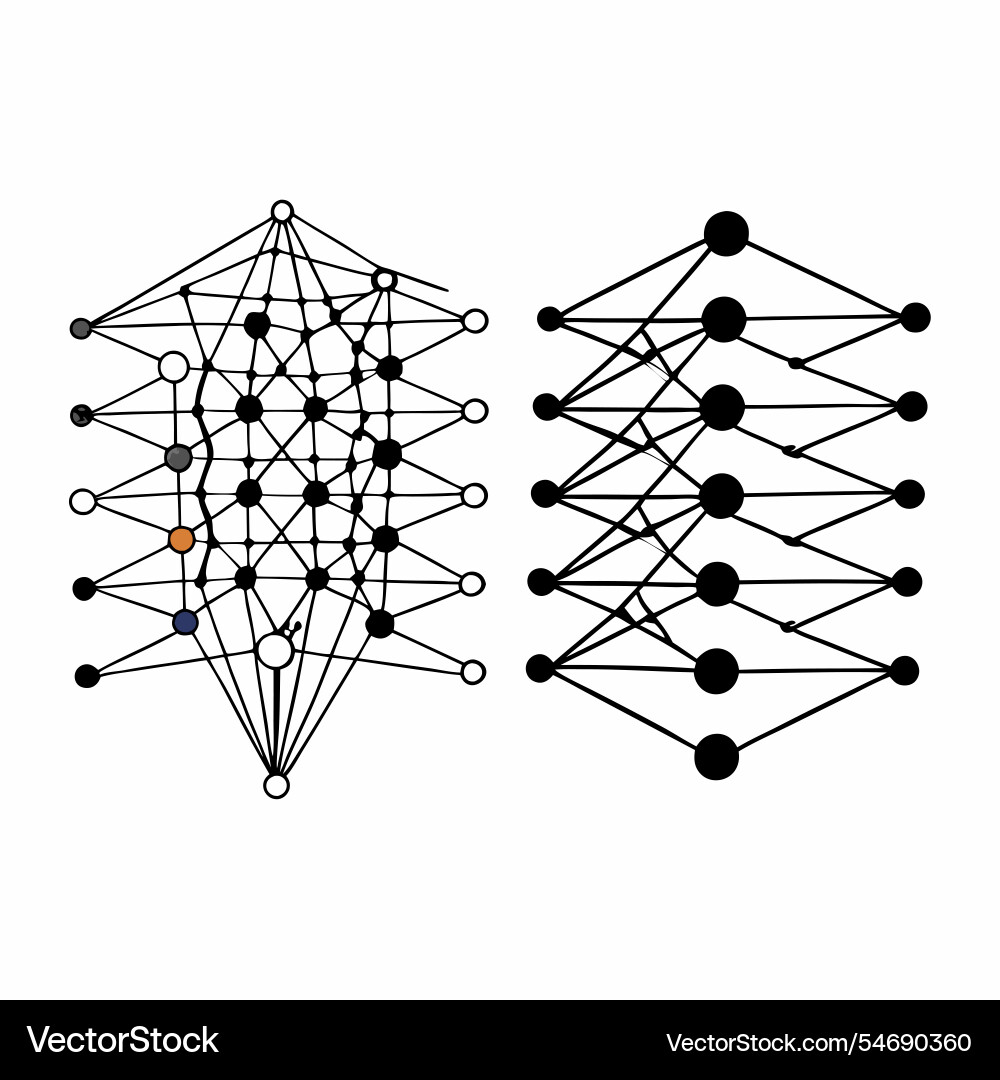 Neural network patterns unlocking the blueprint Neural network patterns unlocking the blueprint vector image