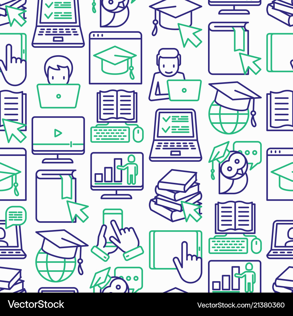 Online Learning Pattern vector image