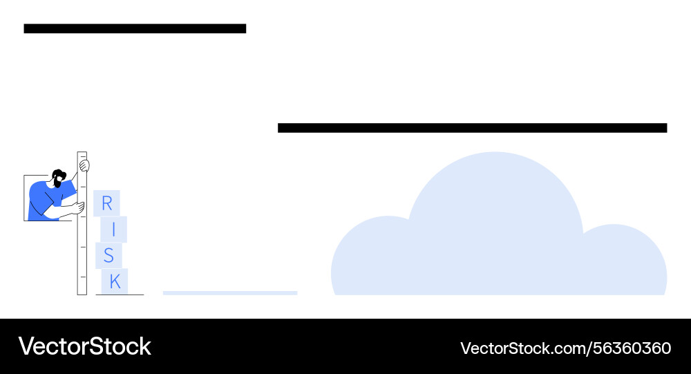 Professional analyzing risk blocks while climbing Vector Image