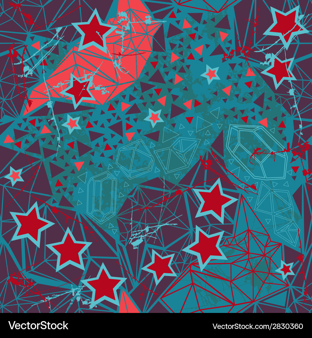 Retro geometric pattern on dark background vector image