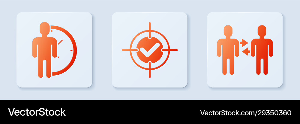 Set target and check mark time management vector image