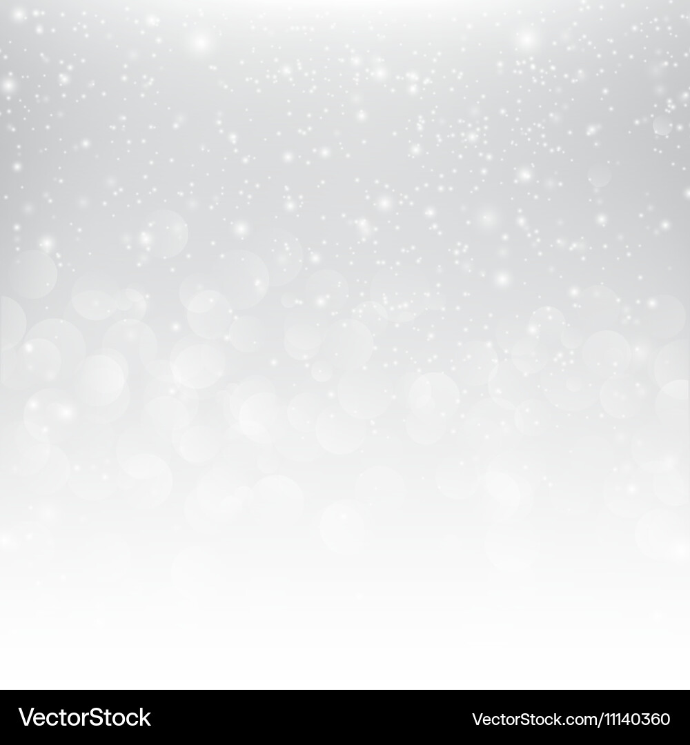 Snow fall with bokeh abstract grey background vector image