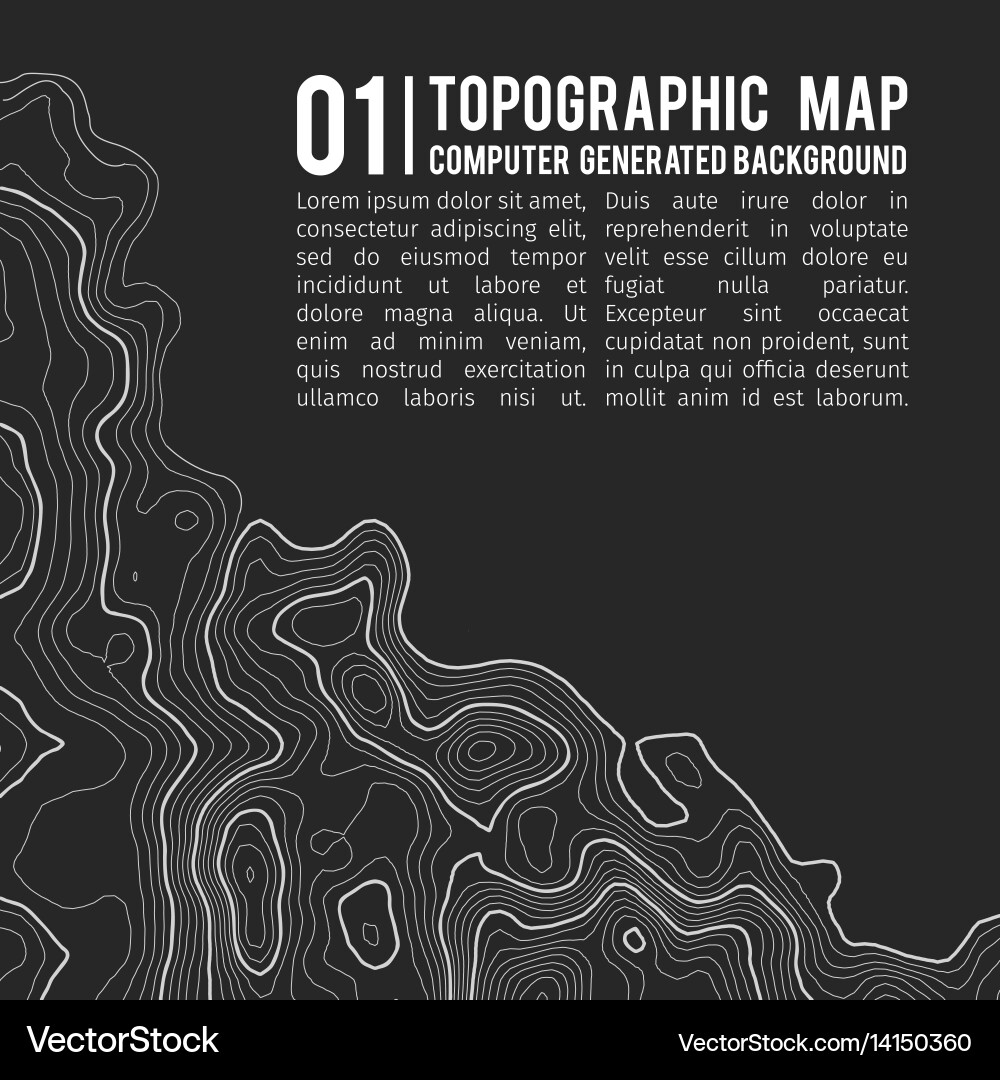 Topographic map background with space for copy Vector Image