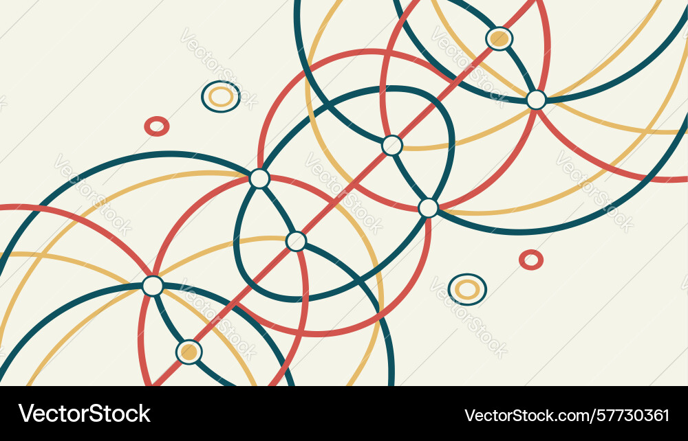 Abstract network of interconnected lines pattern vector image
