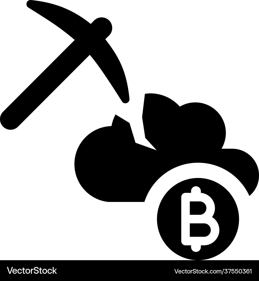 Bitcoin mining icon (37550361) – Royalty-Free Vector | VectorStock