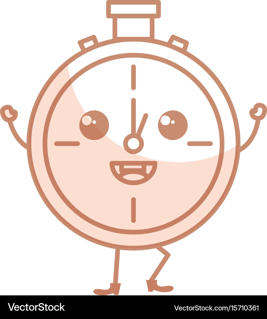 Chronometer timer kawaii character vector image