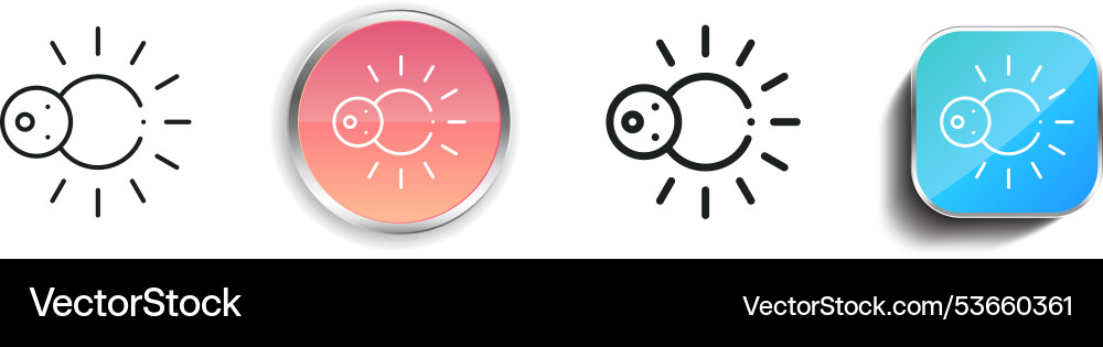 Eclipse icon thin linear regular and button style Eclipse icon thin linear regular and button style Vector Image