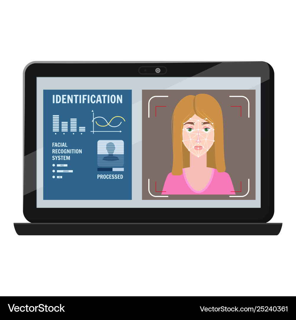 Face recognition identification a biometric Vector Image
