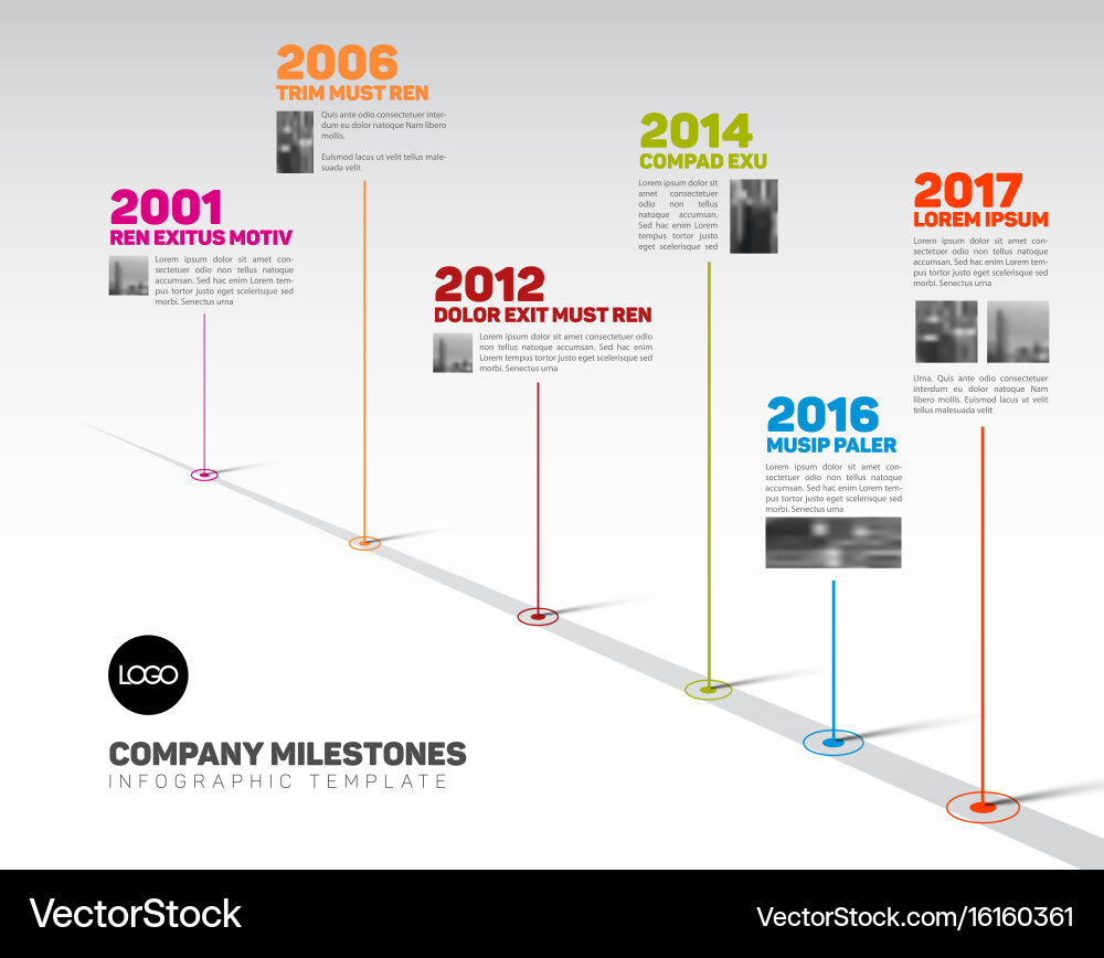 Infographic timeline template with pointers Vector Image