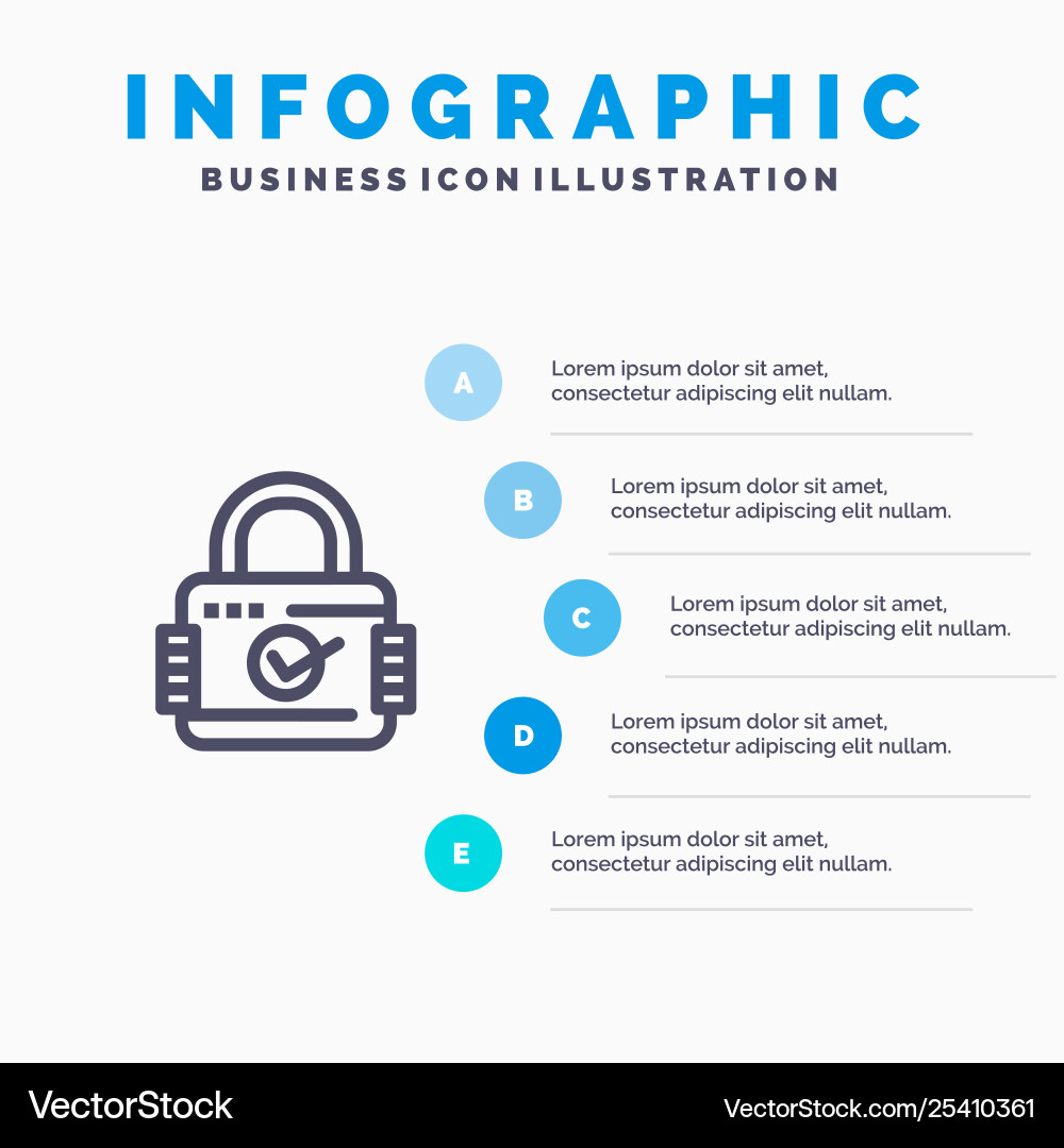 Lock padlock security secure line icon with 5 Lock padlock security secure line icon with 5 vector image