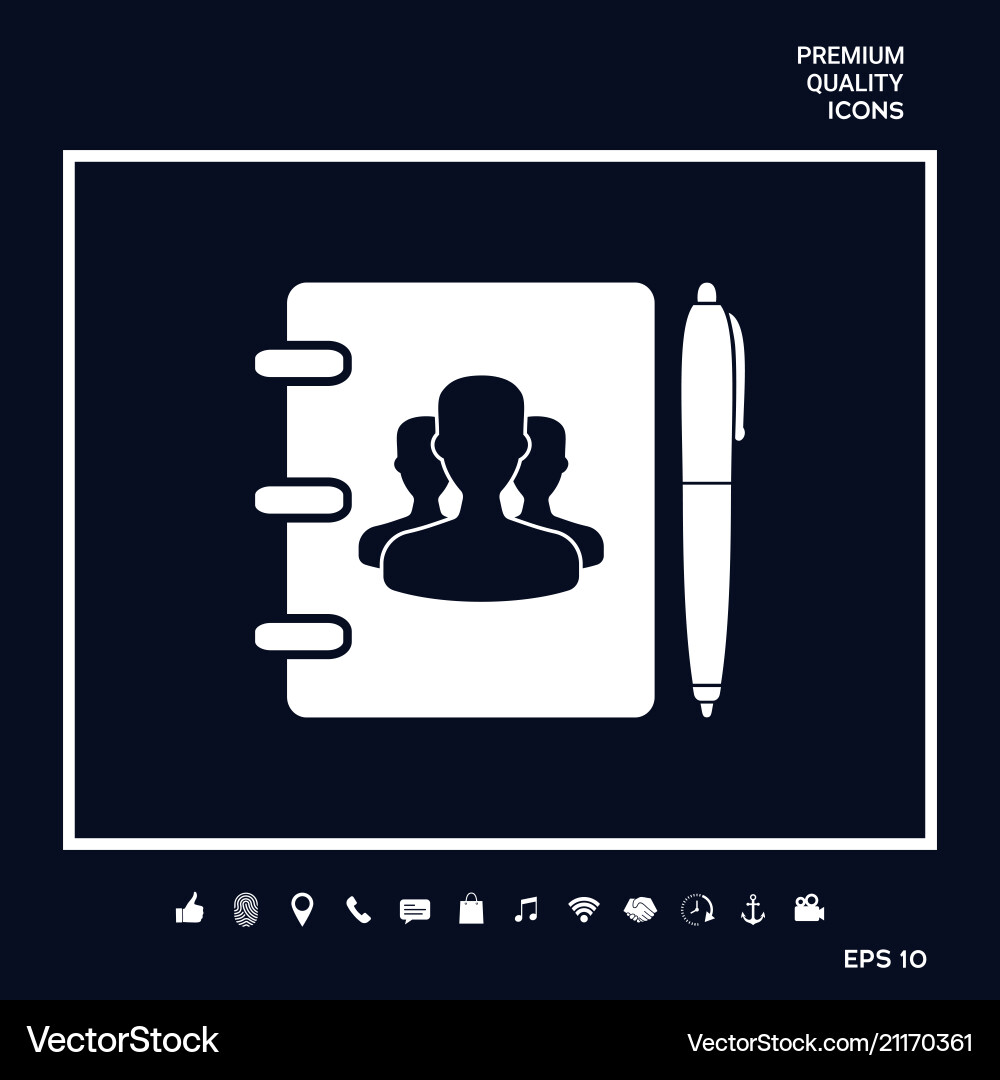 Notebook address phone book with symbol of group Notebook address phone book with symbol of group vector image