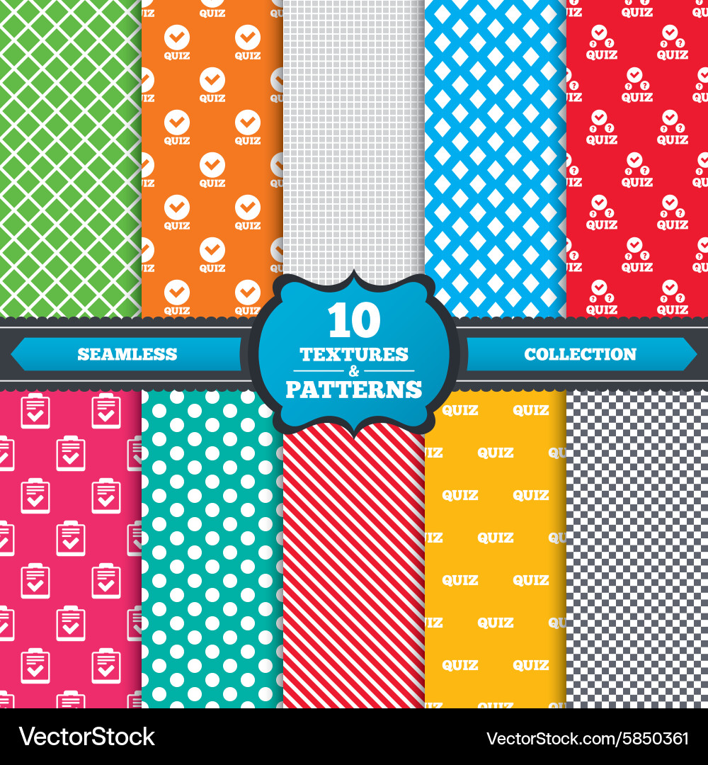 Quiz icons checklist with check mark symbol vector image