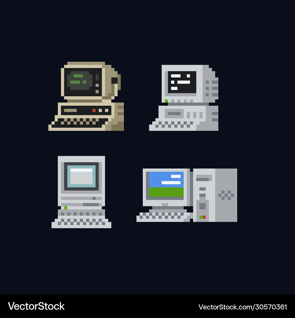 Retro Computer Terminal Console vector image